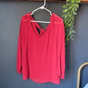Nine West Women's Red Tie Back Blouse